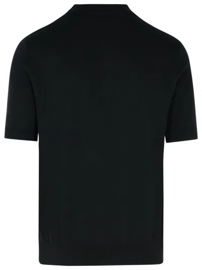 Dsquared2 Black Knitted D2 Polo Shirt In Black