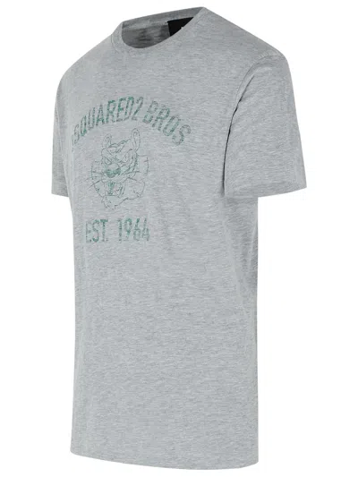 Dsquared2 Logo Bros Print T-shirt In Gray