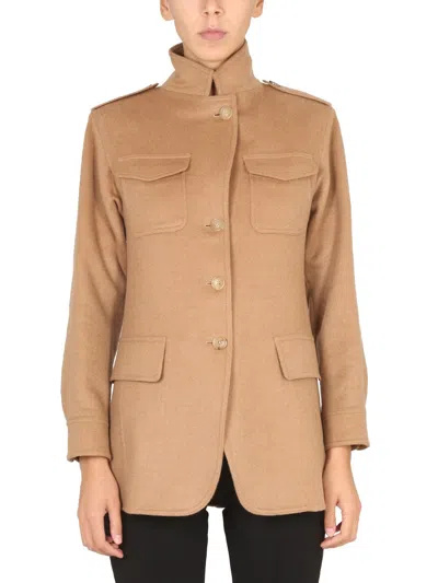 Max Mara "peonies" Jacket In Cream