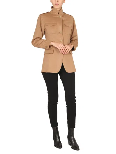 Max Mara "peonies" Jacket In Cream