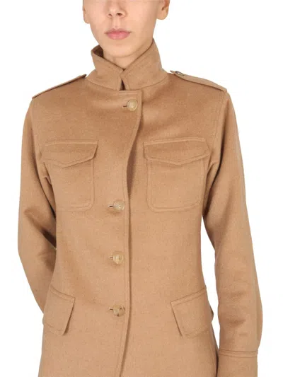 Max Mara "peonies" Jacket In Cream