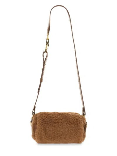 Max Mara Teddy Roll Bag Small In Brown
