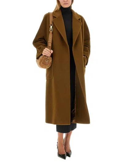 Max Mara Long-sleeved Coat In Brown