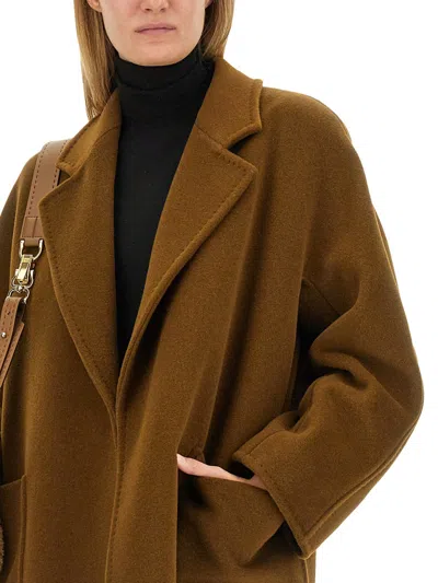 Max Mara Long-sleeved Coat In Brown