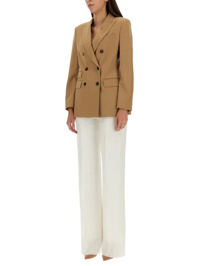 Max Mara Doublebreasted Longsleeved Blazer In Cream