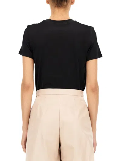 Max Mara Logo Printed Crewneck T-shirt In Black