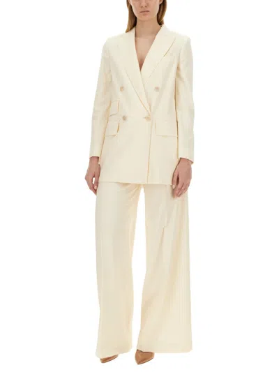 Max Mara Women Elegia Double-breasted Wool Blazer In White