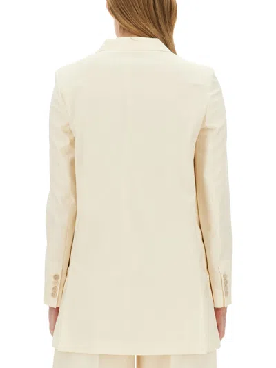 Max Mara Women Elegia Double-breasted Wool Blazer In White