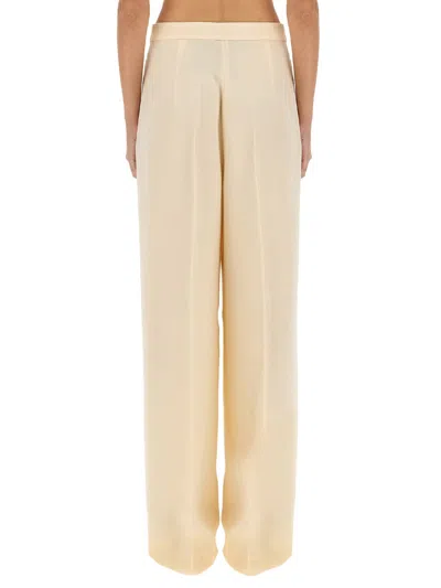 Max Mara Wide-leg High Waist Floor-length Trousers In Cream