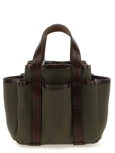 Max Mara Canvas Xs Cabas Tote In Green
