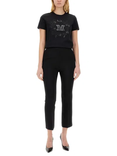Max Mara Womens Black Nepeta Straight-leg High-rise Stretch-wool Trousers In Black