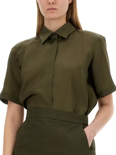 Max Mara Buttoned Short-sleeved Shirt In Multicolor