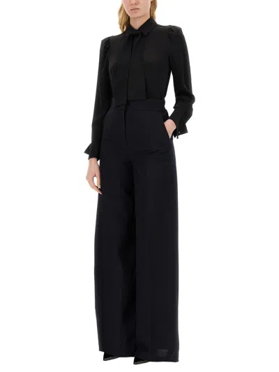 Max Mara Women's Shirt With Bow In Black