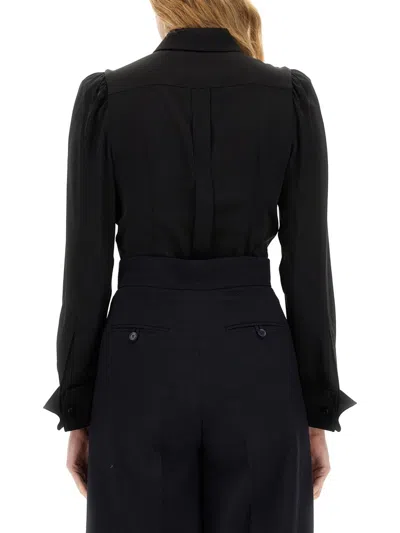 Max Mara Women's Shirt With Bow In Black