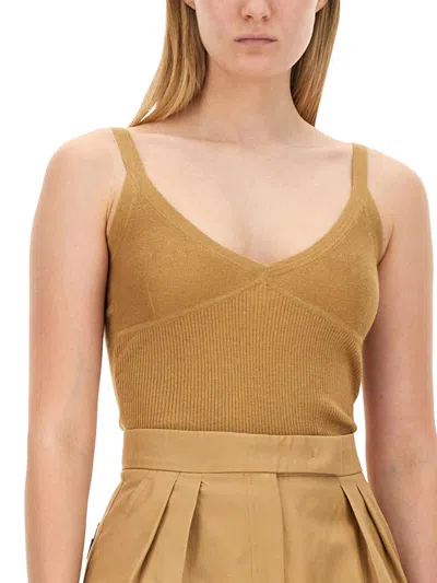 Max Mara Sleeveless Knitted Top In Cream