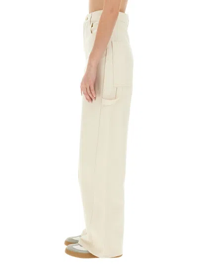 Max Mara Logo Patch Wide-leg Jeans In White