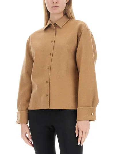 Max Mara Women Wool Shirt In Cream