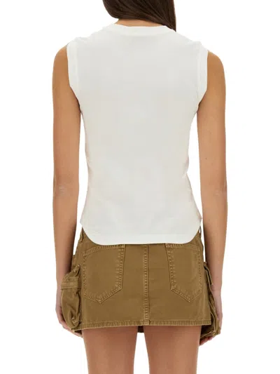 Attico Reese Cotton Jersey Tank Top In White