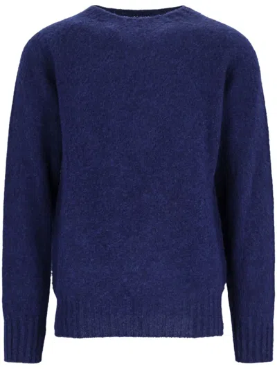 Howlin' Boxy Space Knit Crewneck Sweater Storm In Blue