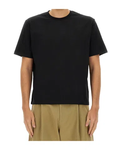 Studio Nicholson Lay Logo Detailed Crewneck T-shirt In Black