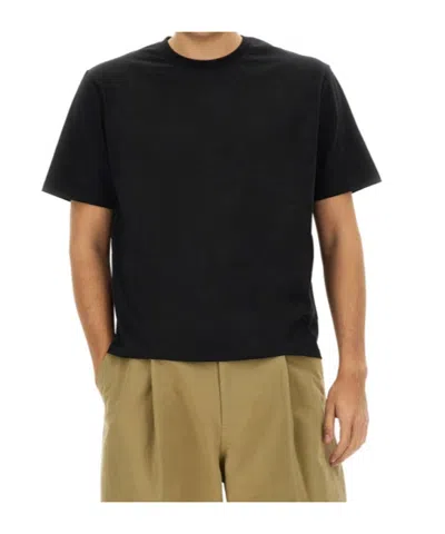 Studio Nicholson Lay Logo Detailed Crewneck T-shirt In Black