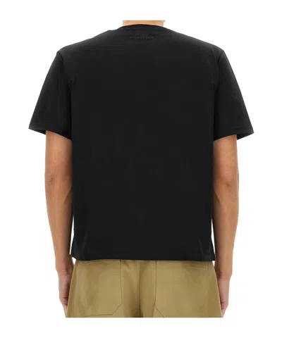 Studio Nicholson Lay Logo Detailed Crewneck T-shirt In Black