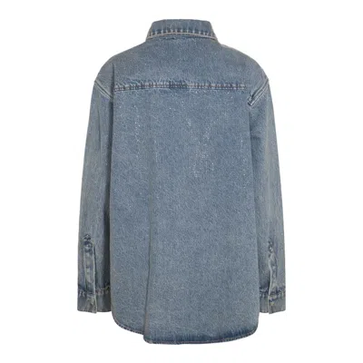 Alexander Wang Vintage Light Indigo Denim Jeans Shirt In Vintage Light Indigo