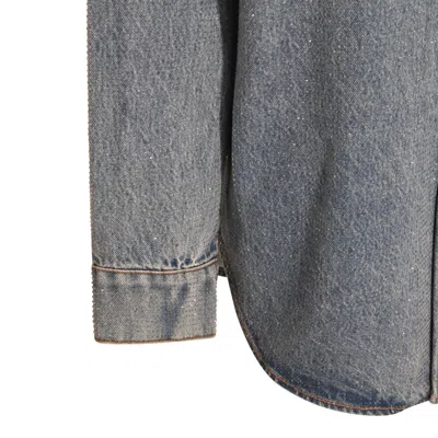 Alexander Wang Vintage Light Indigo Denim Jeans Shirt In Vintage Light Indigo