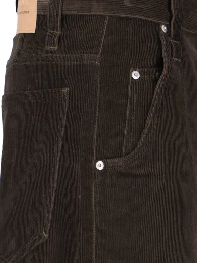 Ami Alexandre Mattiussi Wide Leg Corduroy Trousers Featuring Pockets In Brown