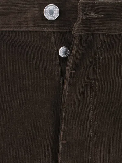 Ami Alexandre Mattiussi Wide Leg Corduroy Trousers Featuring Pockets In Brown