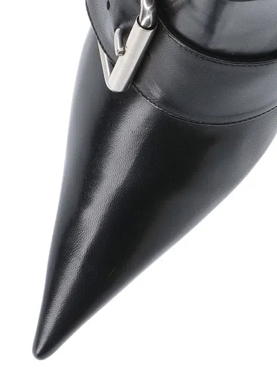 Balenciaga Women Leather Ankle Boots With Maxi Buckle In Black