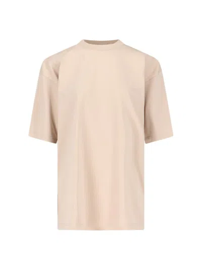 Balenciaga Rhinestone Logo T-shirt In Beige