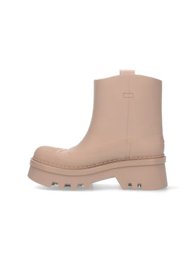Chloé Raina Rubber Boots In Beige
