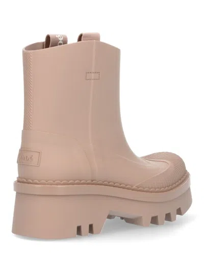 Chloé Raina Rubber Boots In Beige