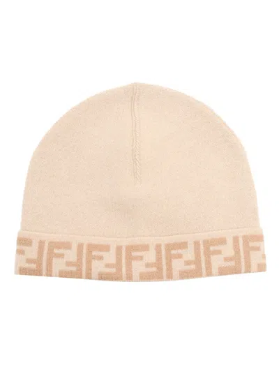 Fendi Kids Hat In Beige