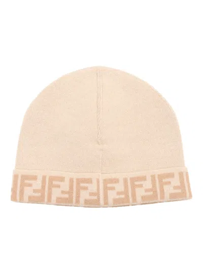 Fendi Kids Hat In Beige