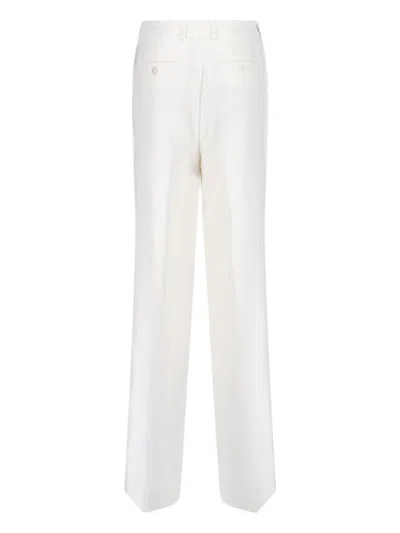 Kiton Straight Trousers With Belt Loops And Pockets In White