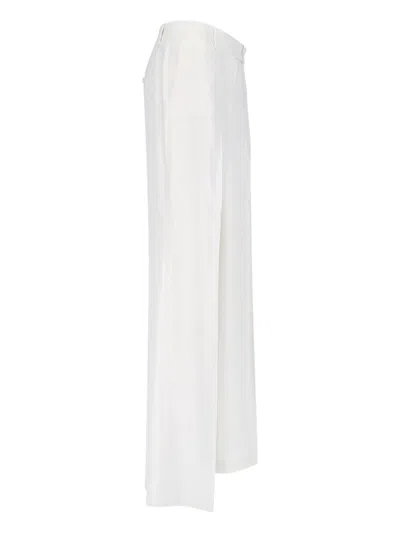 Kiton Straight Trousers With Belt Loops And Pockets In White