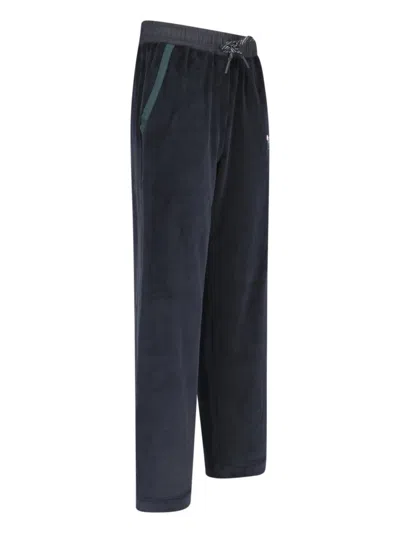 Moncler Straight Trousers With Elastic Waistband And Side Pockets In Black