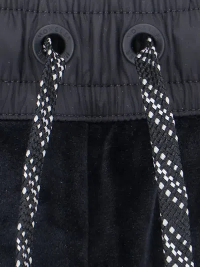 Moncler Straight Trousers With Elastic Waistband And Side Pockets In Black