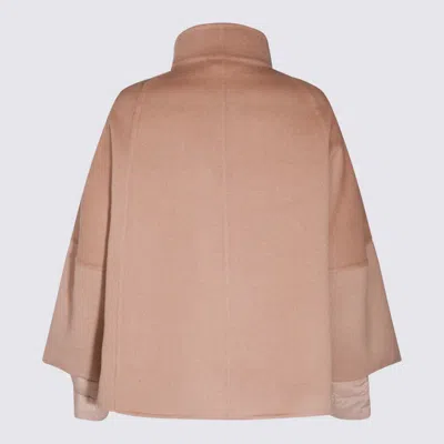 Moorer Beige Wool Down Jacket In Nocciola/noce