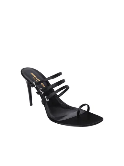 Saint Laurent Jerry 95mm Satin Mules In Black