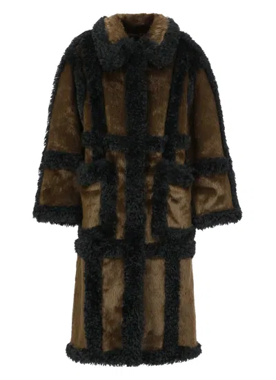 Stand Studio Hayden Oversize Faux Fur Coat In Brown
