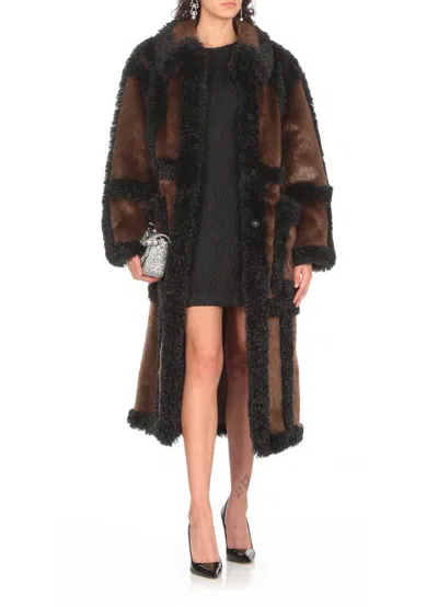 Stand Studio Hayden Oversize Faux Fur Coat In Brown