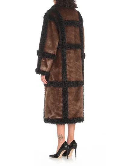 Stand Studio Hayden Oversize Faux Fur Coat In Brown