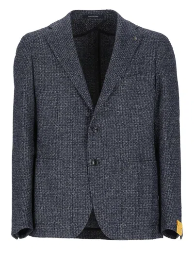 Tagliatore Wool And Cashmere Jacket In Blue