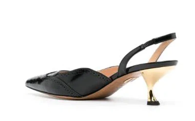 Thom Browne Patent-leather Point-toe Slingback Pumps In Black
