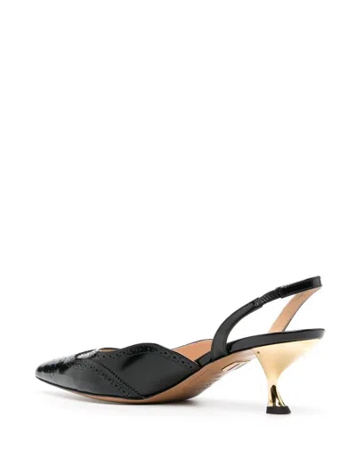 Thom Browne Patent-leather Point-toe Slingback Pumps In Black