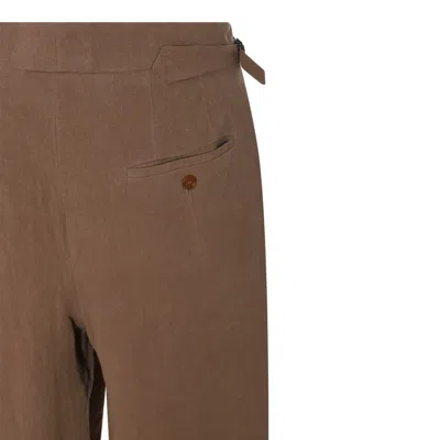 Vivienne Westwood Brown Linen Bertram Tailored Pants In Brown
