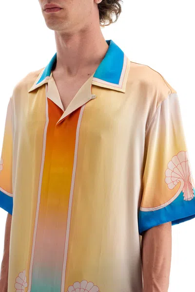 Casablanca Silk Short Sleeve Printed Shirt In Multicolor